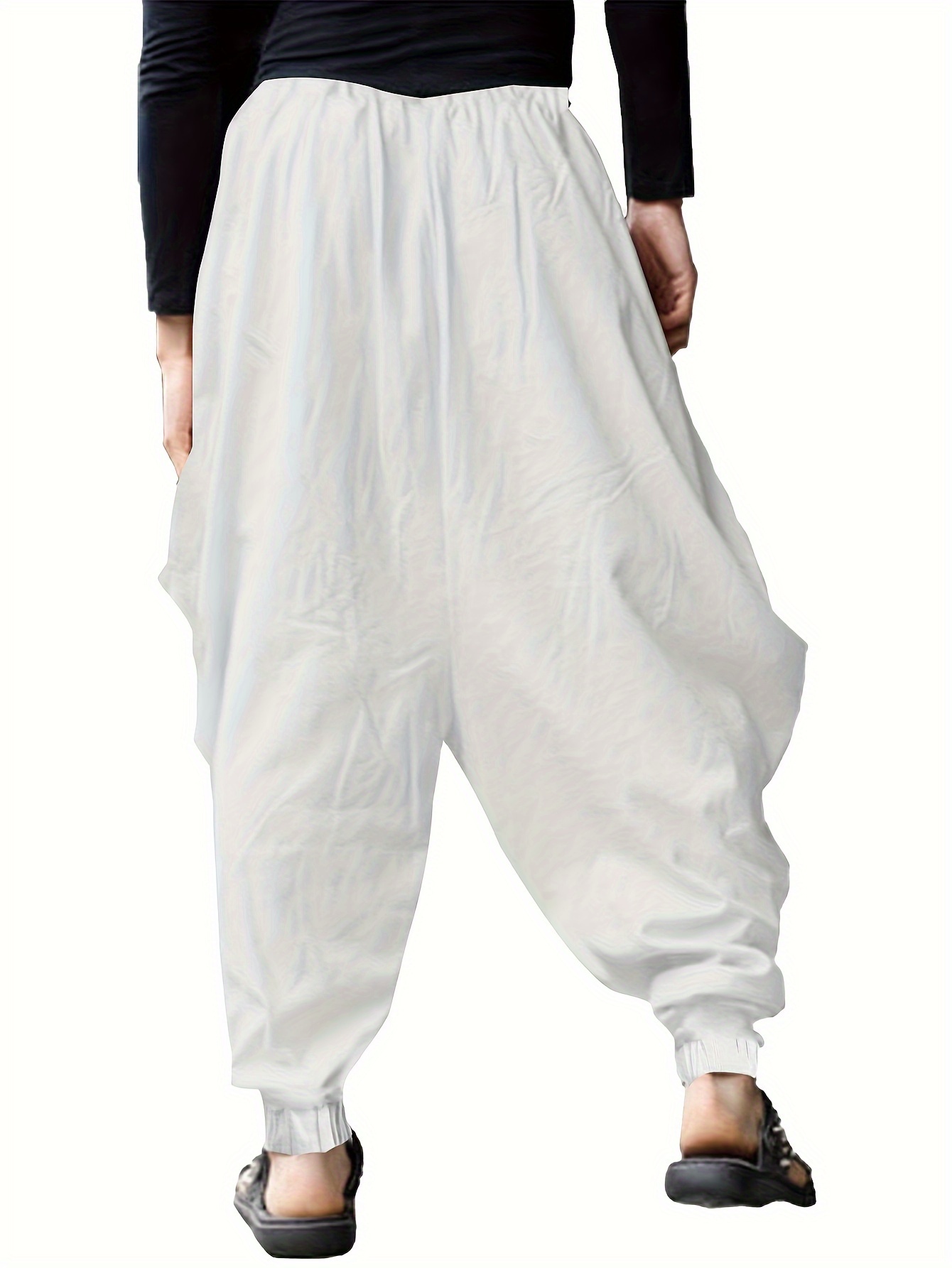 mens casual relaxed version of trousers solid color haren pants details 8