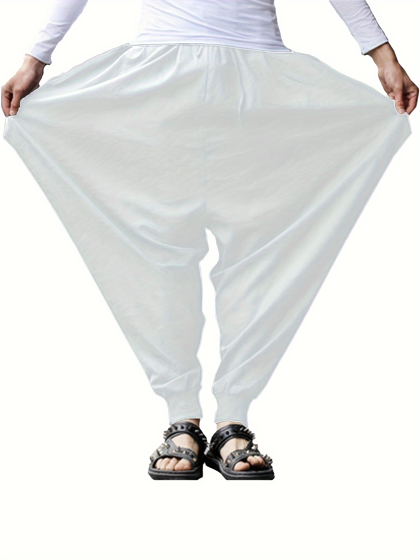 mens casual relaxed version of trousers solid color haren pants details 14