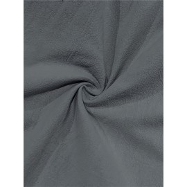 Men's Casual Cargo Pants with Drawstring - Soft, Loose Fit with Multiple Pockets, Solid Color, Machine Washable