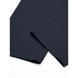 1pc Men'S Casual Cotton Drawstring Pants - Solid Color, Non-Stretch Fabric, Regular Fit, All-Season Straight Leg Cargo Trousers