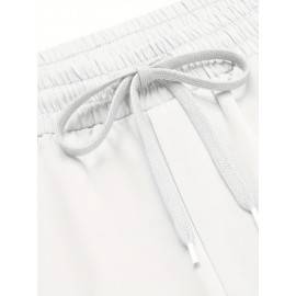 1pc Men'S Casual Cotton Drawstring Pants - Solid Color, Non-Stretch Fabric, Regular Fit, All-Season Straight Leg Cargo Trousers