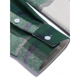 Mens Flannel Shirt Long Sleeve Plaid Jacket Casual Button Down Shirts Shacket