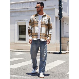 Mens Flannel Shirt Long Sleeve Plaid Jacket Casual Button Down Shirts Shacket