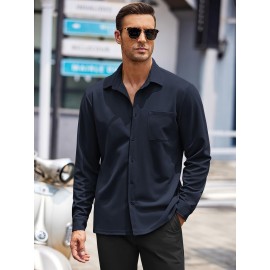 Men's Oxford Shirt Long Sleeve Dress Shirts Casual Button Down Shirts Regular Fit