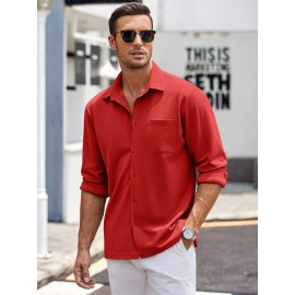 Men's Oxford Shirt Long Sleeve Dress Shirts Casual Button Down Shirts Regular Fit