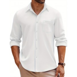 Men'S Long Sleeve Wrinkle Free Shirt Casual Button Down Shirt for Men Untucked Shirts with Pocket