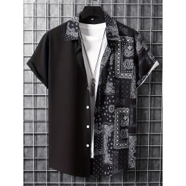 Men's Retro Flower Print Short Sleeve Shirt - Trendy & Comfortable Summer Clothing