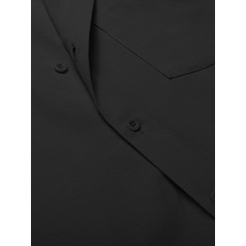 Men's Casual Button Down Cotton Shirts Short Sleeve Band Collar Beach Summer Shirt Tops