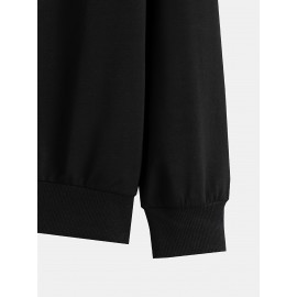 Featuring Textures Design Letter BOYS CLUB Printed Men's Crew Neck And Long Sleeve Sweatshirt, Casual Style, Breathable, Comfortable, Stylish Street Fashion Pullover Sweatshirt