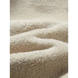 Men's Cozy Fleece-Lined Stand Collar Sweatshirt - Casual Cotton Blend, Long Sleeve Pullover for Fall & Winter