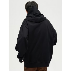 Men'S High Street Heavy Industry Plush American Style Hoodie Ninja Function Oversize Shoulder Pullover Novelty Hoodie Hoodie