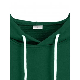 1pc Dr Pepper Print Men'S Casual Hoodie - Cozy Long Sleeve Pullover with Hood, Polyester Fabric, Regular Fit, Stretchy, for Autumn/Winter