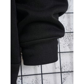 Men's Casual Hoodie with Unique Print Design - Soft Polyester, Machine Washable, Loose Fit Pullover with Kangaroo Pocket